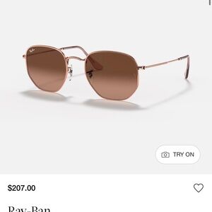 Ray-Ban Women's Rose Gold Frame with Brown Gradient Lenses Sunglasses